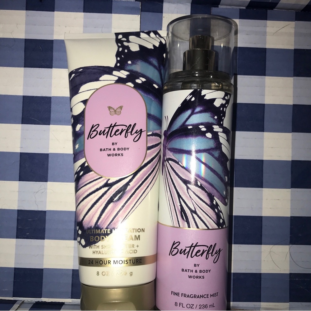 💕 Retired Bottle Design Butterfly 🦋 Cream / Spray Bath & Body Works New 💕